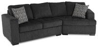 Legend 2-Piece Right-Facing Chenille Cuddler Sectional - Pepper 