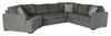 Canadian Made Legend 3-Piece Left-Facing Chenille Fabric Cuddler Sleeper Sectional - Pewter Brown