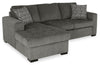 Legend 2-Piece Left-Facing Chenille Sleeper Sectional Sofa - Pewter