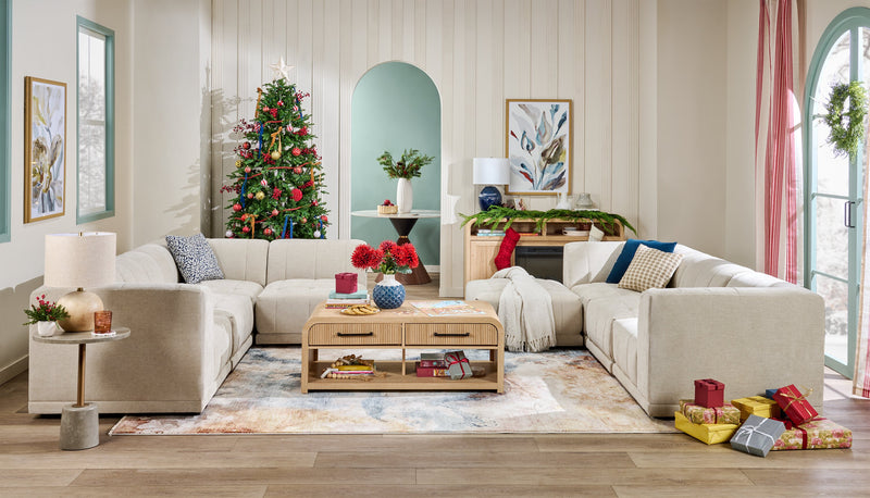 Scott Living Lenore 60\" Electric Fireplace TV Stand with Storage - Natural