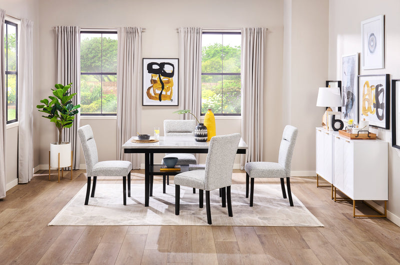 Libra Dining Chair with Polyester Fabric, - Grey