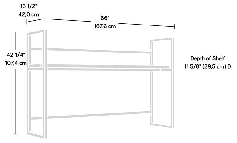 Manhattan Gate 65.98\" Commercial Grade Computer Hutch with Shelf - Mystic Oak