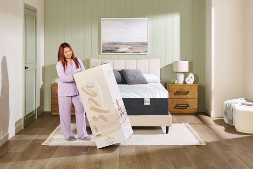 Unpacking a Springwall Spa mattress box