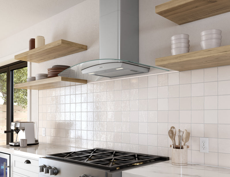 Brisas by Zephyr 30\" Curved Glass Range Hood - Stainless Steel - BMI-E30DG