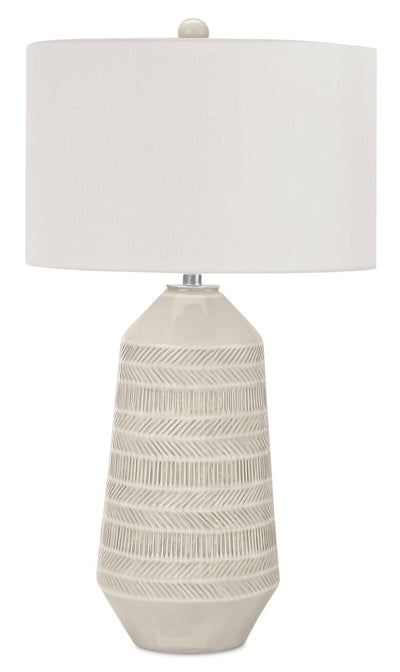 33" Cream Ceramic Table Lamp|Lampe de table de 33 po en céramique crème
