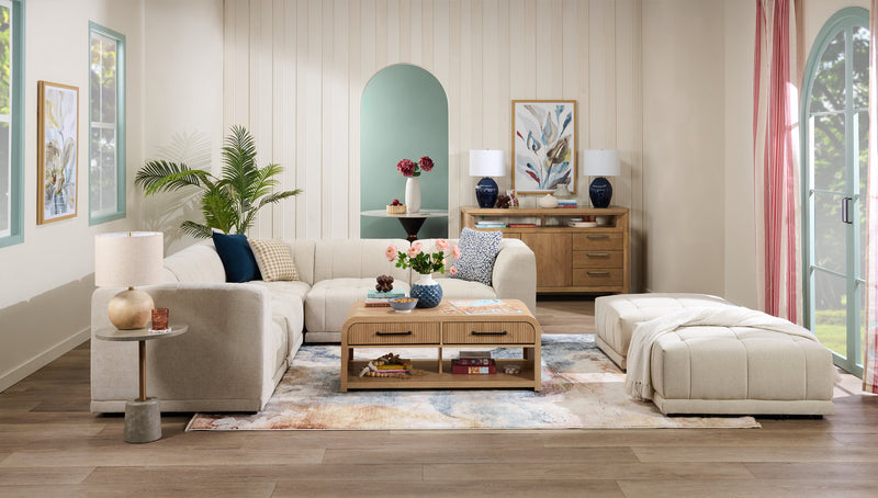 20\" Beige Concrete Table Lamp with Linen Shade