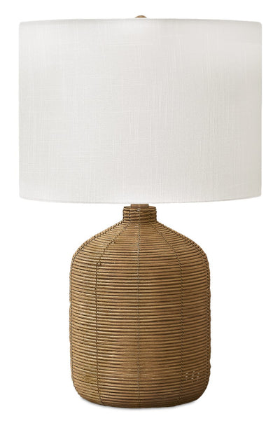 23" Brown Rattan Table Lamp|Lampe de table de 23 po en rotin brun