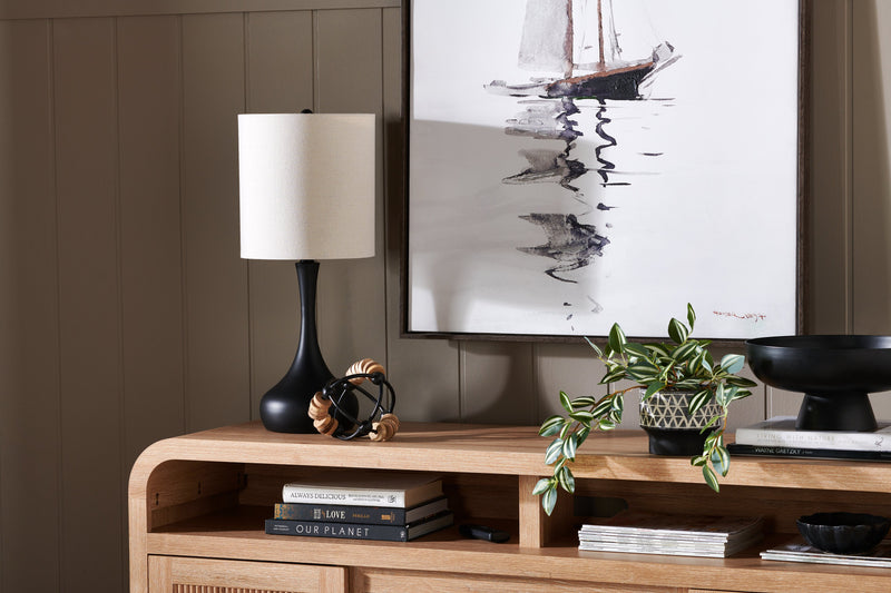 Minimal Boat Framed Acrylic Painting - 31.25\" x 41.25\" 