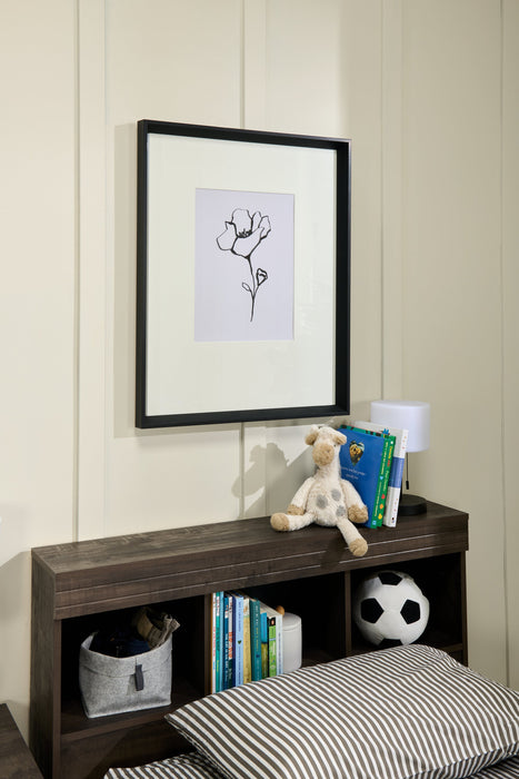 Ink Leaf IV Framed Matted Glass - 23.5\" x 29.5\" 