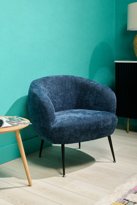 Nova 28.7\" Boucle Fabric Accent Chair - Blue