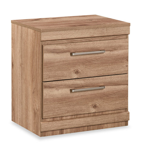 Oakley Bedside 2-Drawer Nightstand, 21"W x 22"H, Made in Canada - Natural 