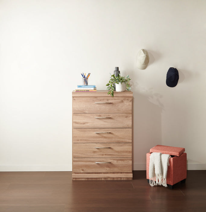 Oakley Bedroom Chest of Drawers, 5-Drawer, 31\"W x 45\"H, Made in Canada - Natural