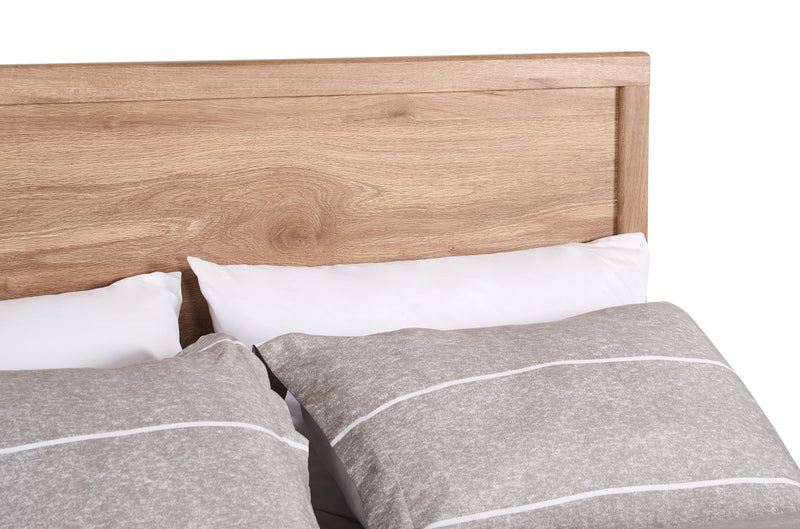 Oakley Platform Bed with Headboard & Storage Frame, Made in Canada, Natural - Queen Size