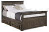 Piper 2-Drawer Storage Bed for Kids, Solid Pine Wood, Driftwood Grey - Full Size