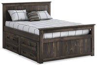 Piper 4-Drawer Storage Bed for Kids, Solid Pine Wood, Driftwood Grey - Full Size 