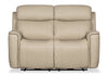 Quincy Genuine Leather Reclining Loveseat - Beige