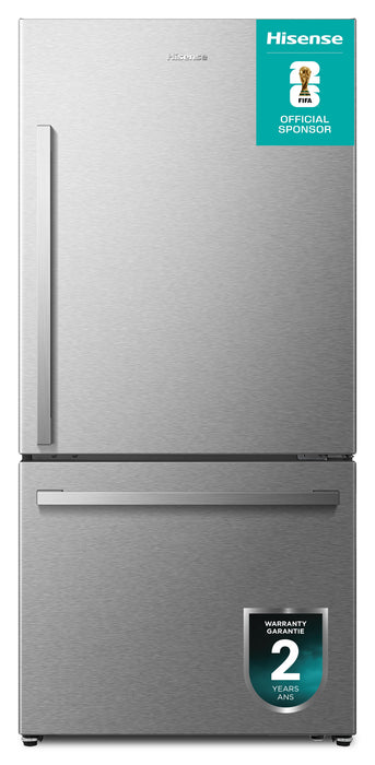 Hisense 31.3\" 22.3 Cu. Ft. Bottom-Mount Refrigerator - Stainless Steel - RB22A2FSE