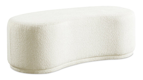 Maren 47.25" Fabric Curved Bench - Cream 
