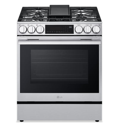 LG 6.3 Cu Ft. Smart Gas Slide-In Range with Air Fry- Fingerprint Resistant Stainless Steel - LSGL6335X | Cuisinière intelligente à gaz encastrée LG de 6,3 pi3 avec friture à air- acier inoxydable résistant aux traces de doigts - LSGL6335X