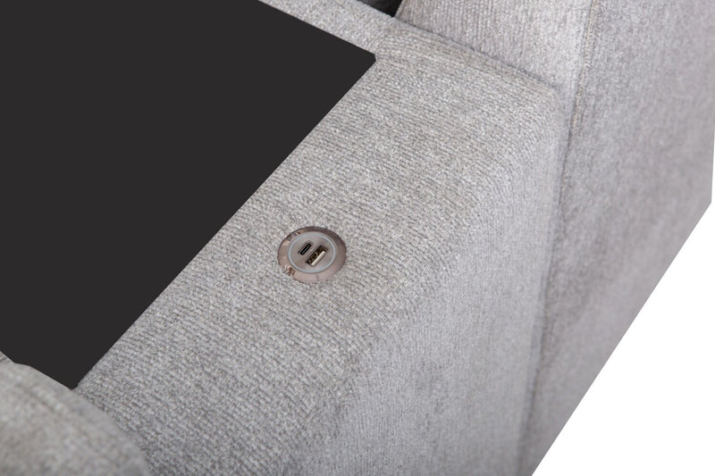 Vault 6-Piece Sectional with Sofa Bed Loveseat and Three Storage Chairs - Grey