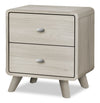 Cami Bedside 2-Drawer Nightstand, Mid-Century Modern, 17"W x 24.8"H - Grey Oak
