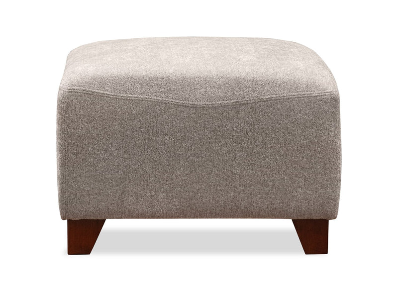 Zello 22\" Linen-Look Fabric Ottoman - Linen