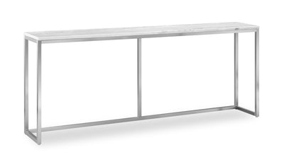 Sampson 72" Modern Marble Sofa Table - White | Table de salon moderne Sampson en marbre de 72 po - blanc