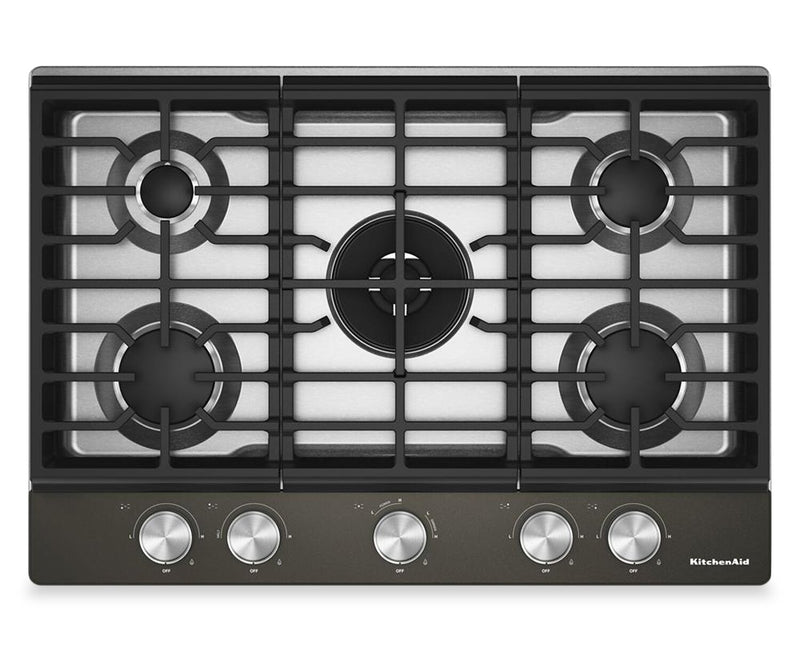  KitchenAid Gas-on-Metal Cooktop with CookShield Finish - Black Ore - KCGK730SBE