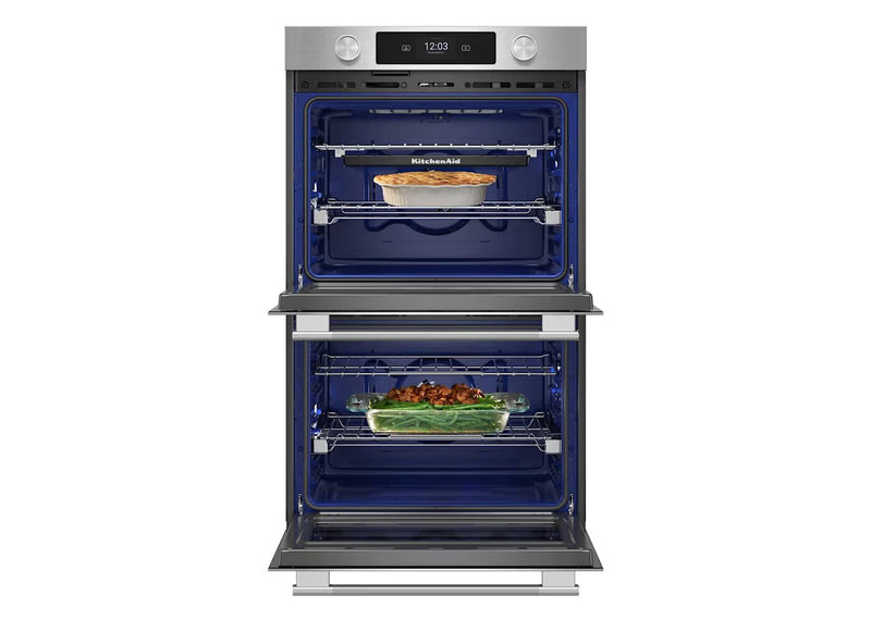 KitchenAid 30\" Smart Electric Double Wall Oven with Intelligent Cooking Camera - PrintShield Stainless - KOED930SPS