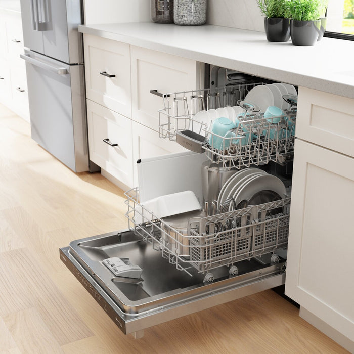 Bosch 24\" 48 dBA 100 Series Smart Top-Control Dishwasher - Stainless Steel - SHX4AEF5N