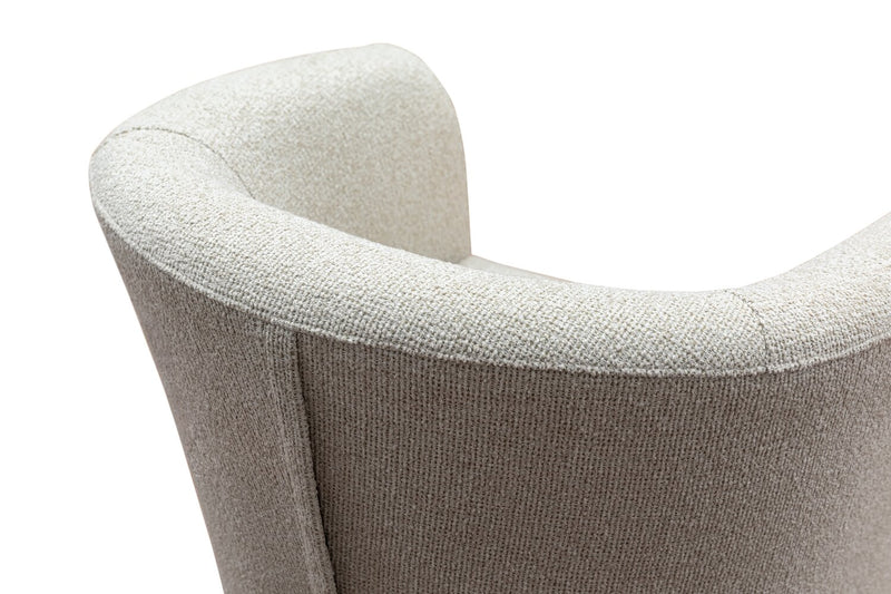 Ethan 31\" Linen-Look Fabric Tub-Style Accent Chair with Wood Legs – Linen 