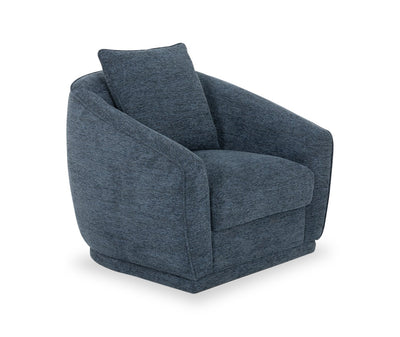 Rio 34.5" Chenille Fabric Swivel Accent Chair - Blue | Fauteuil d’appoint pivotant Rio de 34,5 po en tissu de chenille - bleu