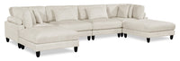 Lounge 6-Piece Chenille Modular Sectional – Beige  