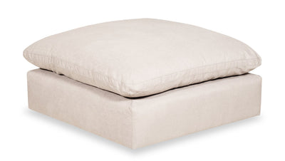 Eclipse Modular 43" Linen-Look Fabric Ottoman with Feather Down Cushion - Linen Beige | Pouf modulaire Eclipse de 43 po en tissu d’apparence lin avec coussin en duvet et plumes - beige lin