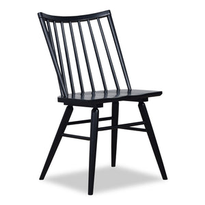 Astro Dining Chair with Curved Spindle-Back - Black