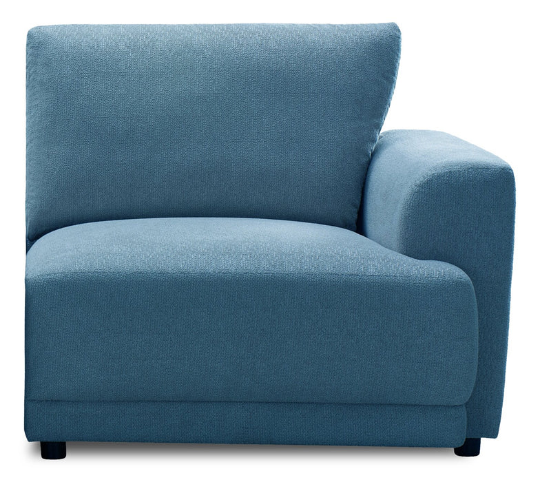 Voyage Modular Fabric Right-Facing Chair with Removable Back Cushions – Blue