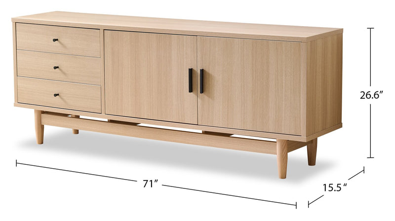 Kemper 71\" Modern TV Stand with Storage for TVs up to 70\"- Harvest Oak