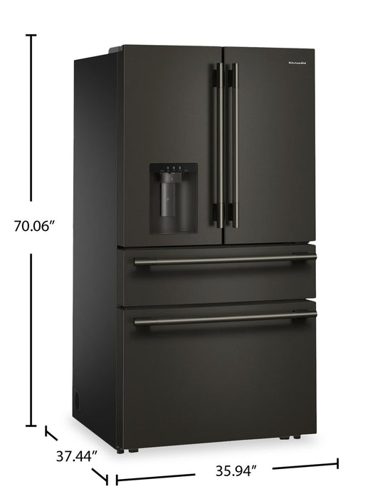 Kitchenaid 29 Cu. Ft. French Door Refrigerator – Black Ore - KRMF436SBE