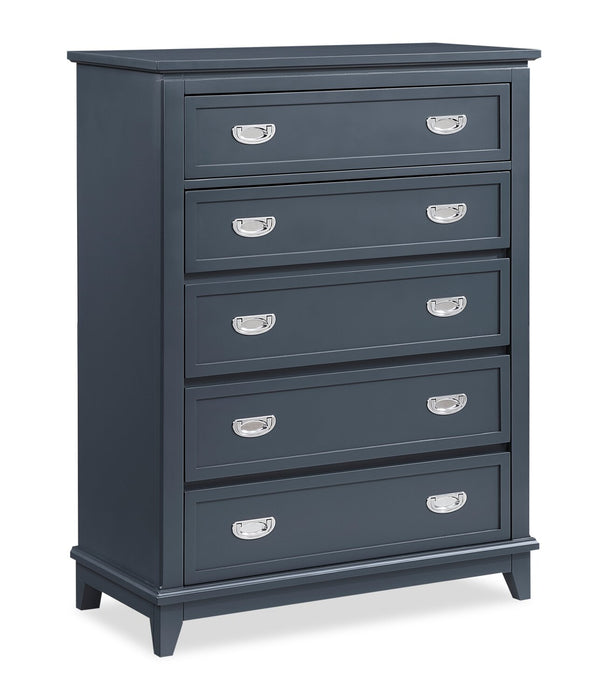 Quinn Bedroom Chest of Drawers, 5-Drawer, 36.5\"W x 48.5\"H - Blue