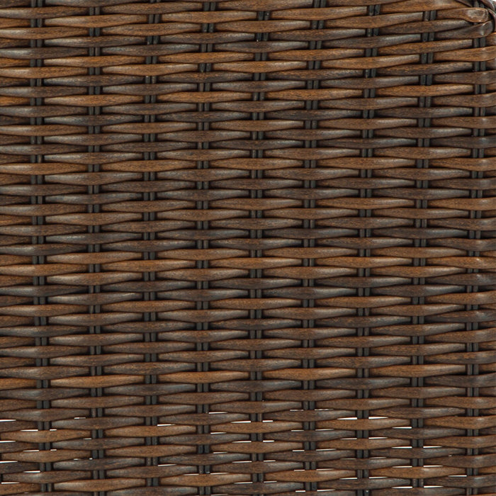 Tofino Outdoor Patio Ottoman - Resin Wicker & Aluminum - UV & Weather Resistant - Green/Brown/Black