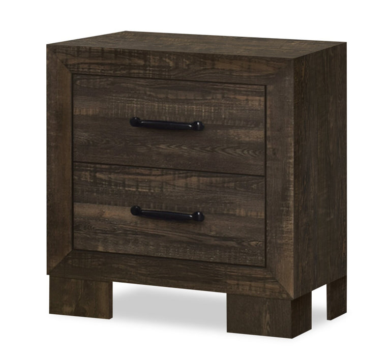 Ethan Storage 6pc Bedroom Set with Bookcase Headboard, Dresser, Mirror, Nightstand, Rustic Brown - Queen Size