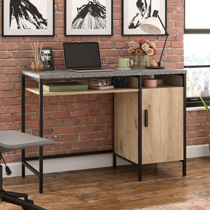Bradley 45\" Pedestal Office Desk with Cabinet – Prime Oak 