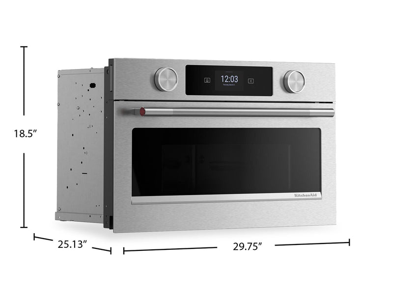 Kitchenaid 30\" Built-In Microwave Oven with Air Fry – PrintShield™ - KMBS730SPS