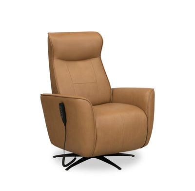Serene 31" Genuine Leather Power Reclining Massage Chair with Power Headrest and Heated Seat - Tan | Fauteuil de massage à inclinaison électrique Serene de 31 po en cuir véritable avec appuie-tête électrique et siège chauffant - tan