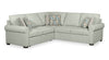 Scott Living Haven 3-Piece Left-Facing Seafoam Blue Chenille Fabric Sleeper Sectional