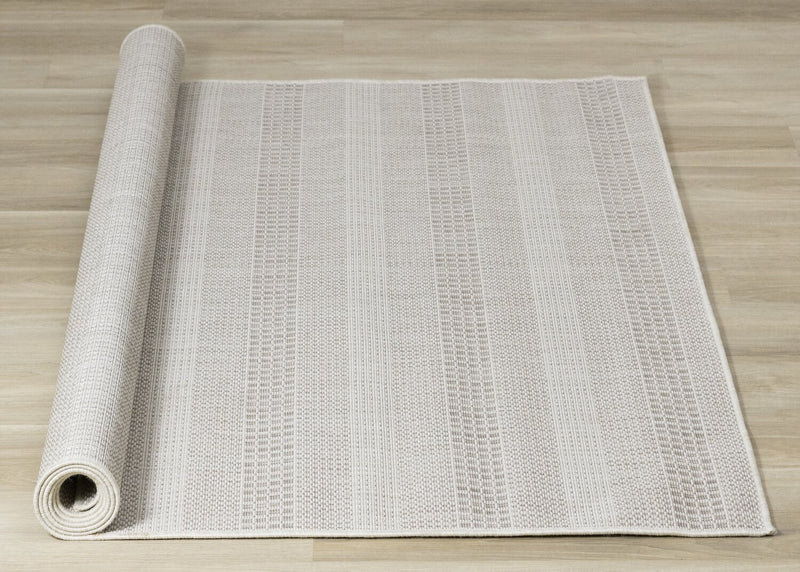 Lira 7'10\" x 10'6\" Striped Outdoor Rug – Cream 