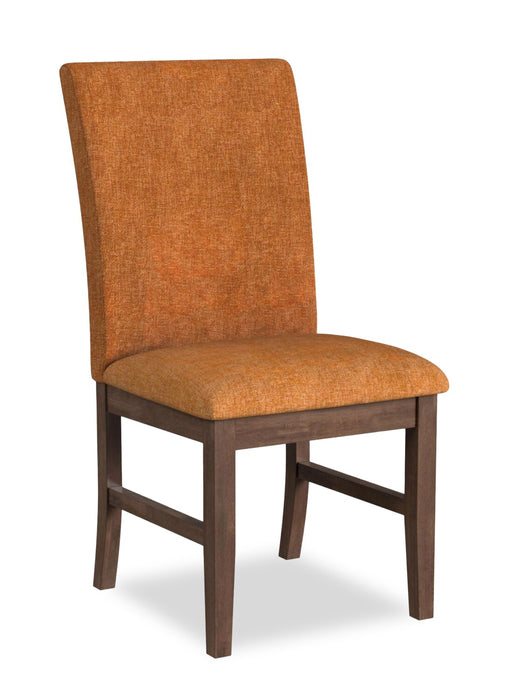 Rain 5pc Dining Set with Table & 4 Orange Chairs, 72\"W - Orange/Brown