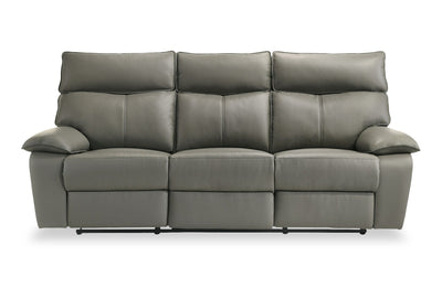 Matteo 88" Genuine Leather Power Reclining Sofa - Aviarah Grey | Sofa à inclinaison électrique Matteo de 88 po en cuir véritable - gris Aviarah
