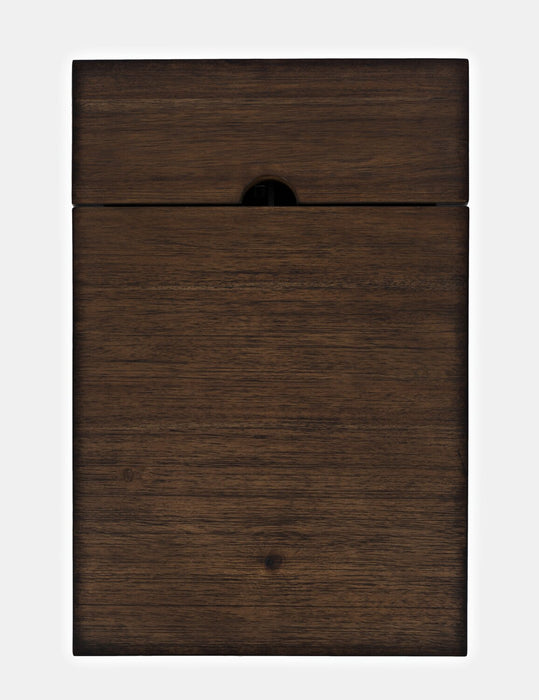 Branson 16\" Chairside Table with Storage, Shelf and USB Port - Dark Brown