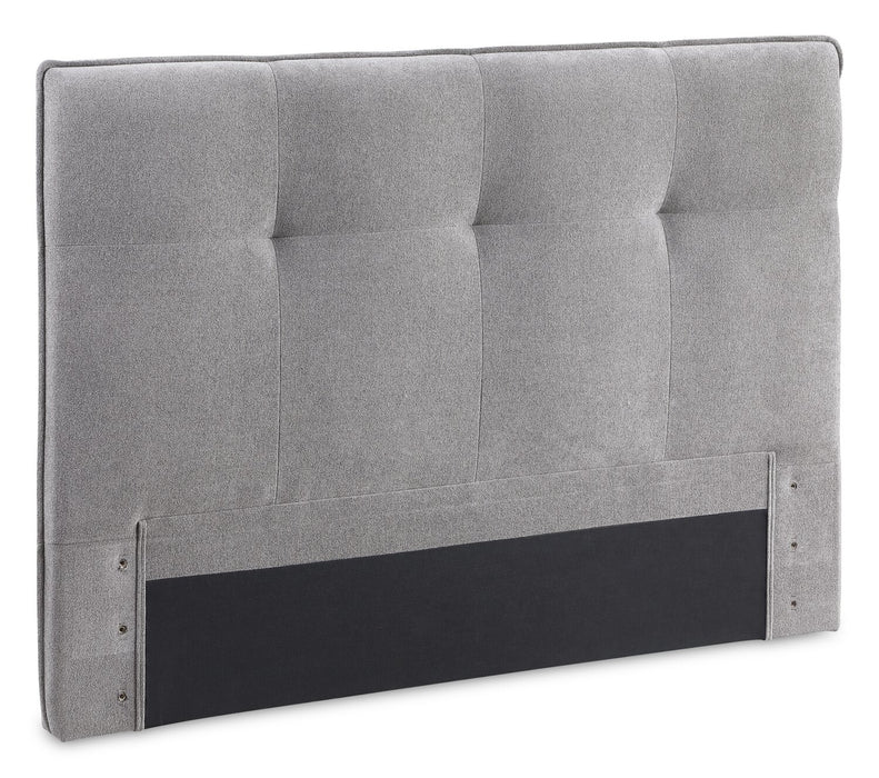 Amos Upholstered Storage Bed in Grey Fabric with Tufted Headboard & 3 Built-in Drawers - Queen Size